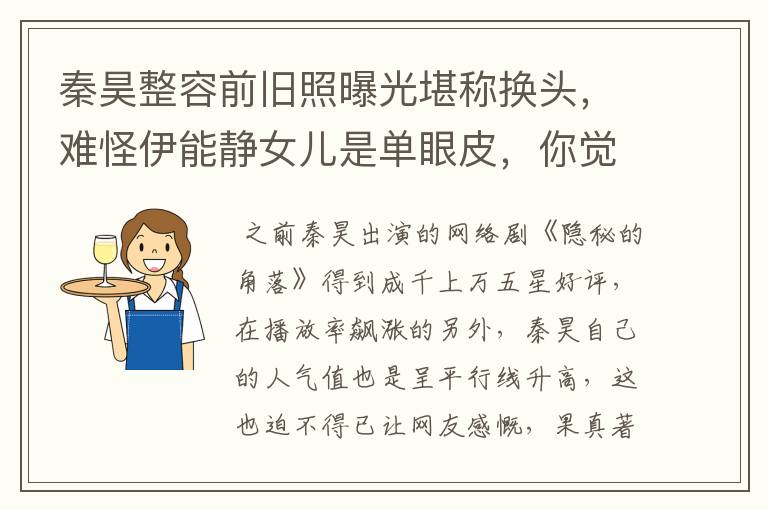 秦昊整容前旧照曝光堪称换头,难怪伊能静女儿是单眼皮,你觉得整成功了吗?