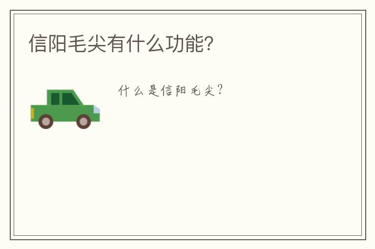 信阳毛尖有什么功能?