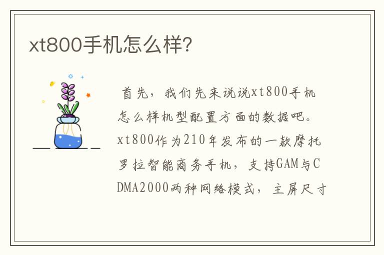 关于xt800手机的一些信息